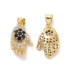Brass Micro Pave Cubic Zirconia Pendants&nbsp;ZIRC-F134-30G-02