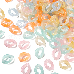 150Pcs 6 Colors Imitation Jelly Acrylic Linking Rings&nbsp;JACR-CJ0001-01