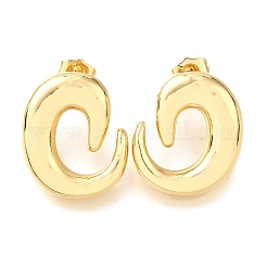 Brass Stud Earrings for Women&nbsp;LS-EJEW-F365-05G
