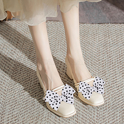 2 Pairs 2 Colors Polka Dot Pattern Cloth Bowknot Shoe Decorations&nbsp;FIND-CP0001-39