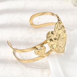 Stylish 304 Stainless Steel Cuff Bangles&nbsp;BJEW-K302-01A-G
