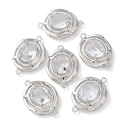 Brass with Glass Connector Charms&nbsp;KK-Z141-13P