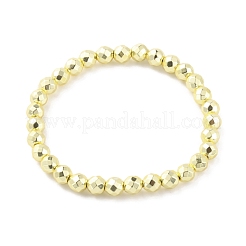 Synthetic Hematite Round Beaded Stretch Bracelet&nbsp;BJEW-TAC0005-01G-03