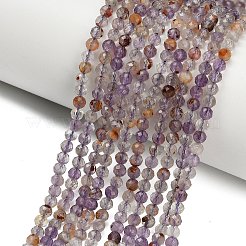 Natural Purple Phantom Quartz Purple Lodolite Quartz Beads Strands&nbsp;G-C262-A01-4mm