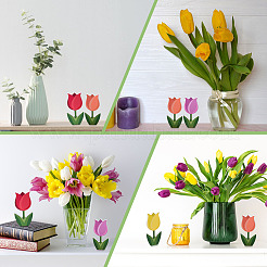 6Pcs 6 Colors Tulip PVC Display Decoration&nbsp;DJEW-WH0042-102