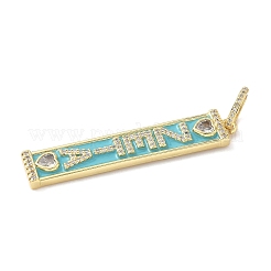 Brass Micro Pave Cubic Zirconia Pendants&nbsp;KK-L239-037G