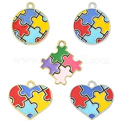20Pcs 5 Styles Alloy Enamel Pendants&nbsp;ENAM-FS0003-57