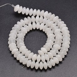 Rondelle Natural White Jade Beads Strands&nbsp;G-P109-23