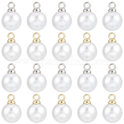 100Pcs 2 Colors ABS Plastic Pearl Pendants&nbsp;FIND-BM0001-41