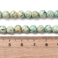 Natural Dyed Marble Beads Strands&nbsp;G-P593-6mm-01