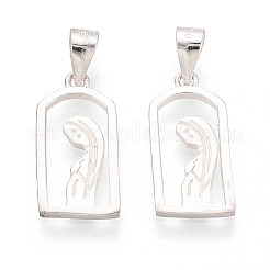 925 Sterling Silver Arch Shape with Virgin Pendants&nbsp;STER-N016-120S