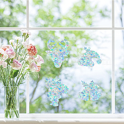 16 Sheets 4 Styles Waterproof PVC Colored Laser Stained Window Film Static Stickers&nbsp;DIY-WH0314-075