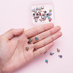 Trendy Original Color 304 Stainless Steel Grade A Rhinestone Charm Pendants&nbsp;RB-PH0008-04