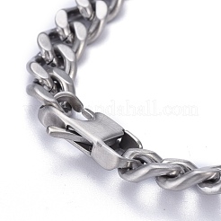 Tarnish Resistant Religion 304 Stainless Steel Cuban Link Chain Bracelets&nbsp;BJEW-P263-H01-P