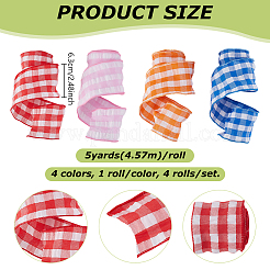 4 Rolls 4 Colors Polyester Ribbons&nbsp;SRIB-GA0001-17