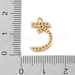 Rack Plating Brass Micro Pave Clear Cubic Zirconia Pendants&nbsp;KK-A224-03A-G
