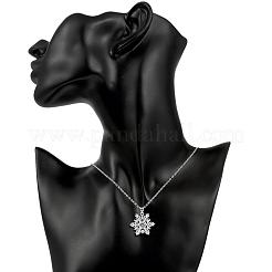 Fashion Popular Brass Cable Chain Snowflake Cubic Zirconia Pendant Necklace&nbsp;NJEW-BB00231