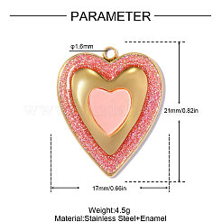 304 Stainless Steel Enamel Pendants&nbsp;STAS-OY018-17G