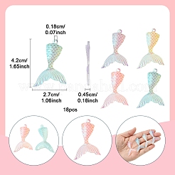 18Pcs Laser Transparent Resin Pendants&nbsp;RESI-FS0001-81