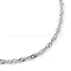 Non-Tarnish 304 Stainless Steel Singapore Chain Necklaces&nbsp;NJEW-JN02930-01