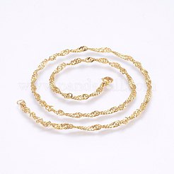304 Stainless Steel Singapore Chain Necklaces&nbsp;MAK-L015-25G