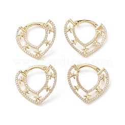Starfish Cubic Zirconia Hoop Earrings&nbsp;EJEW-M216-08B