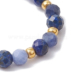 Natural Sodalite Beaded Stretch Rings&nbsp;RJEW-JR00867-01