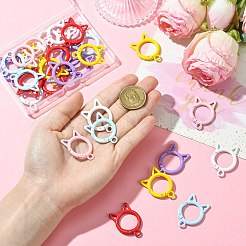 30Pcs 6 Colors Zinc Alloy Spring Gate Rings&nbsp;KEYC-CJ0001-17