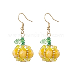 304 Stainless Steel Pumpkin Dangle Earrings&nbsp;EJEW-MZ00514