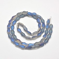 Frosted Electroplate Glass Fish Beads Strands&nbsp;X-EGLA-M001-D04
