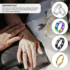 18Pcs 9 Styles Stainless Steel Wide Band Finger Rings for Women Men&nbsp;RJEW-UN0002-53BU