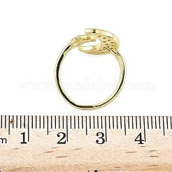 Brass Micro Pave Cubic Zirconia Cuff Rings for Women&nbsp;RJEW-D322-04G