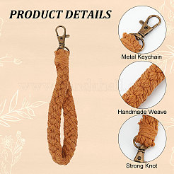 7Pcs 7 Colors Cotton Braided Wristlet Straps&nbsp;KEYC-CP0001-04