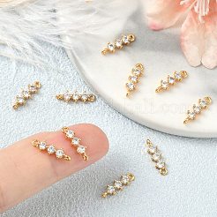 SHEGRACE Brass Pave Clear Cubic Zirconia Connector Charms&nbsp;XGRQ7H241-952G