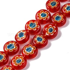 Handmade Millefiori Lampwork Beads Strands&nbsp;LAMP-G164-04