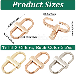 9Pcs 3 Colors Adjustable Iron Buckles for Chain Strap Bag&nbsp;IFIN-BBC0001-04A