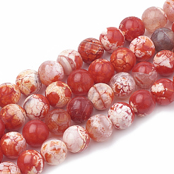 Dyed Natural Crackle Agate Beads Strands&nbsp;X-G-T100-03C