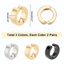 6 Pairs 3 Colors Ion Plating(IP) 304 Stainless Steel Cuff Earrings&nbsp;EJEW-UN0001-92