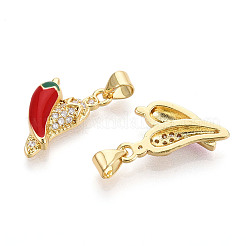 Brass Micro Pave Cubic Zirconia Pendants&nbsp;KK-N265-10G