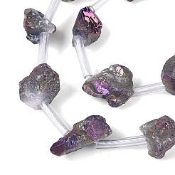 Electroplate Raw Rough Natural Amethyst Beads Strands&nbsp;G-Q610-06D