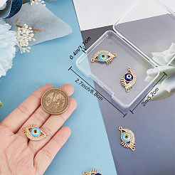 8Pcs 2 Colors Rack Plating Real 18K Gold Plated Brass Micro Pave Clear Cubic Zirconia Connector Charms&nbsp;ZIRC-BBC0002-03