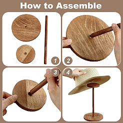 Wood Hat Display Stands&nbsp;ODIS-WH0078-33B