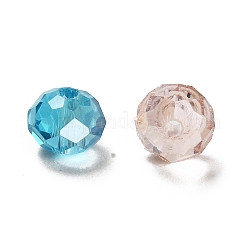 Electroplate Faceted Rondelle AB Color Plated Transparent Glass Beads&nbsp;GLAA-R152-8mm-M2