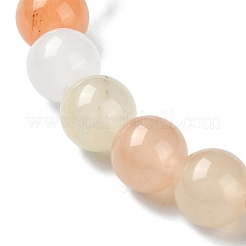 8mm Round Natural Golden Silk Jade Beaded Stretch Bracelets for Women&nbsp;BJEW-JB10924