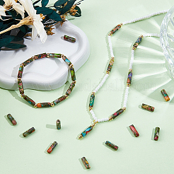 1 Strand Synthetic Gold Line Imperial Jasper Beads Strands&nbsp;G-PA0001-60