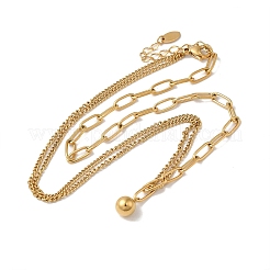 Stainless Steel Round Ball Pendant Necklace&nbsp;NJEW-D054-03G