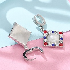 304 Stainless Steel Rhombus Hoop Earrings&nbsp;EJEW-A119-11P