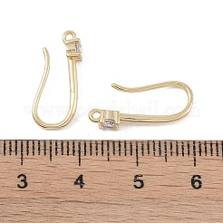 Brass Micro Pave Cubic Zirconia Earring Hooks&nbsp;KK-U008-08G