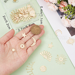 36Pcs 9 Styles Brass Connector Charms&nbsp;KK-BBC0009-73G