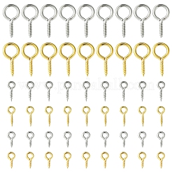 100Pcs 6 Styles 304 Stainless Steel Screw Eye Pin Peg Bails&nbsp;FIND-FS0002-85